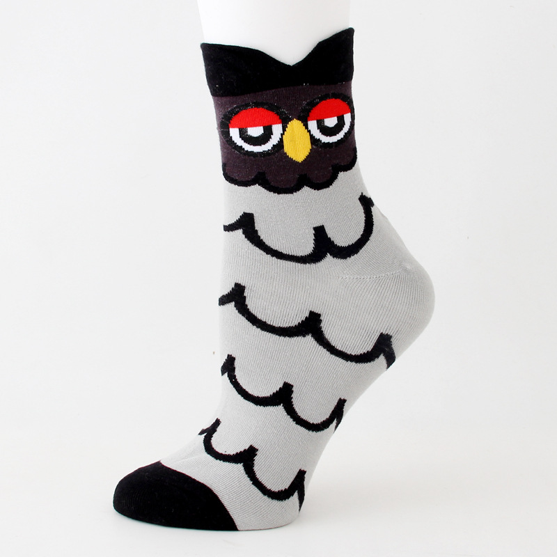 12 Pairs Creative Cute Cartoon Owl Money Hot Selling Socks Bulk Wholesale